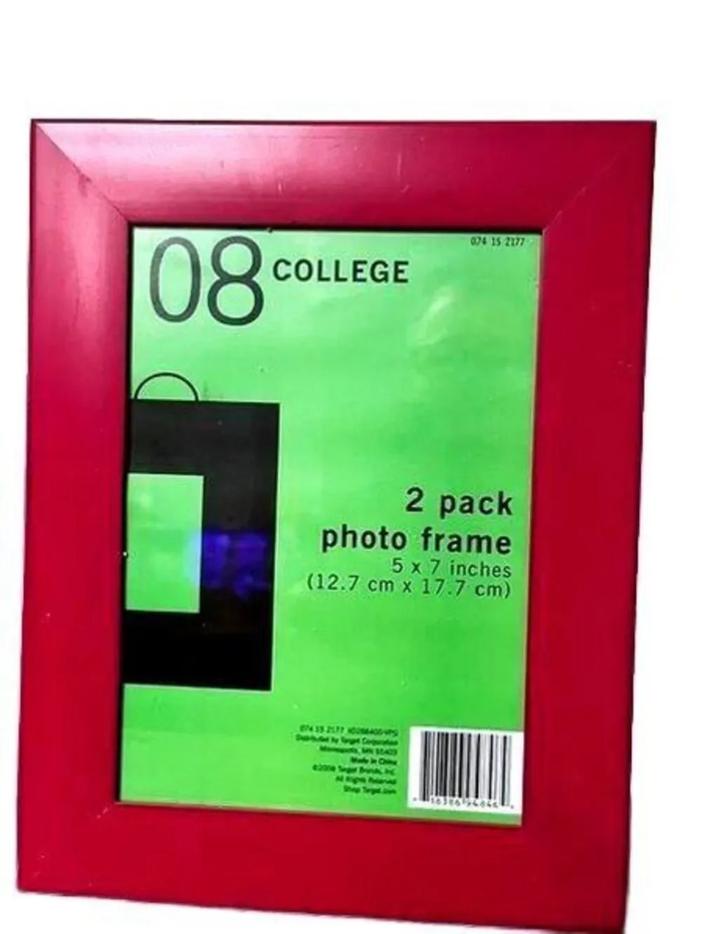 08 College Red Photo Frames 2 Pack 5x7 Inches Bright Wall Tabletop Decor